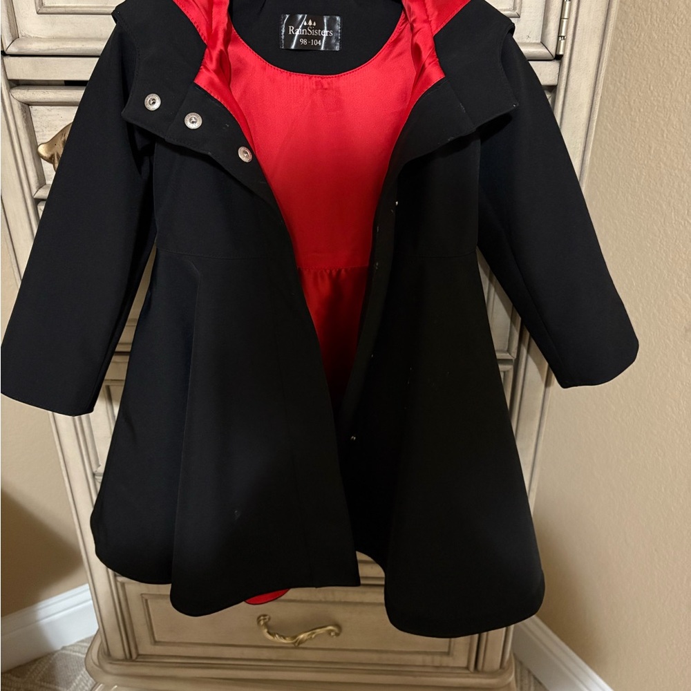 Toddler Black and Red Rain Coat